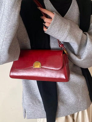 Golden Clasp Shoulder Bag - Makw Official Site