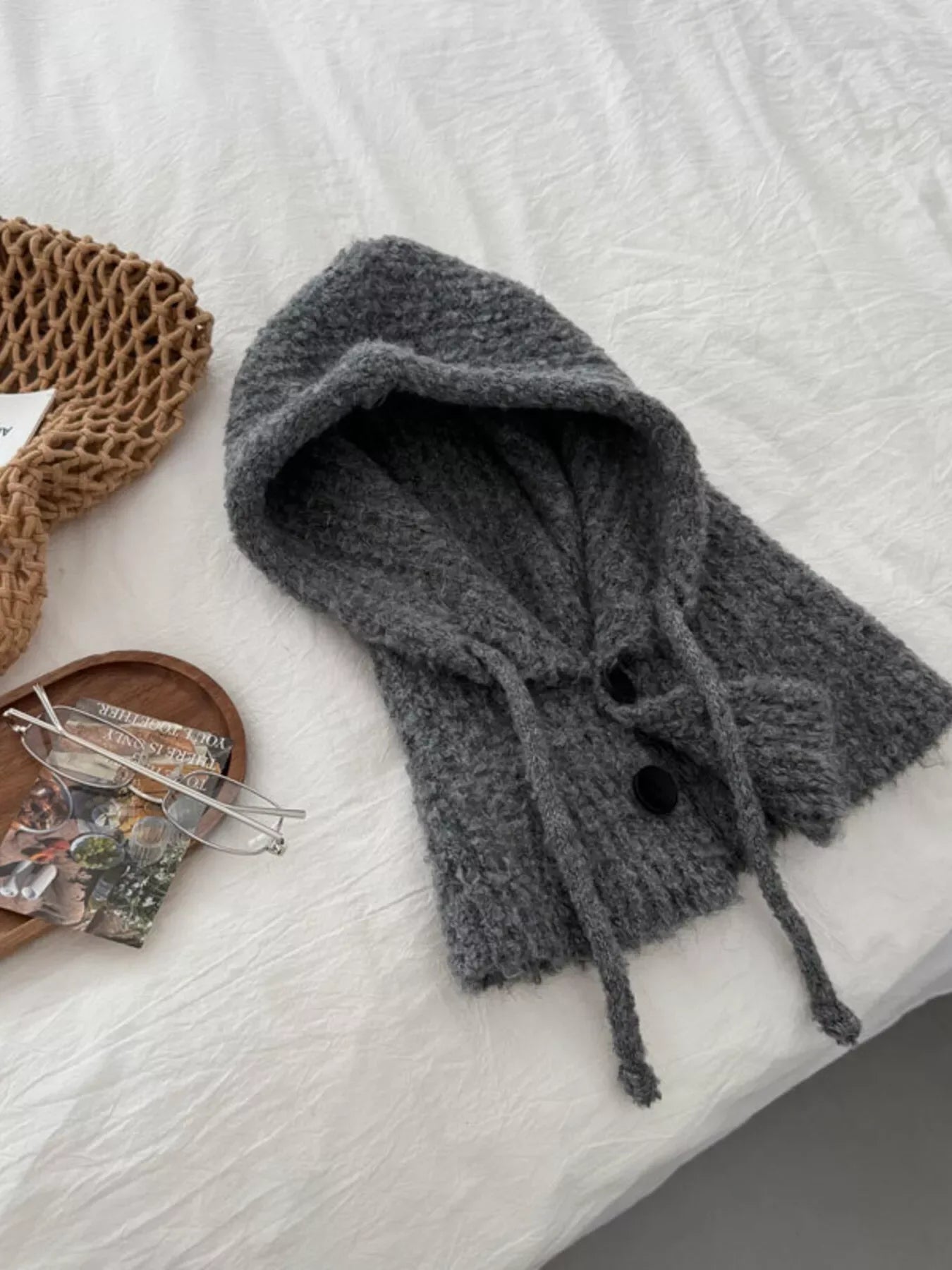 Cozy Knit Button Detail Hat - Makw Official Site