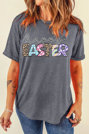 HAPPY EASTER Graphic Short Sleeve T-Shirt - Makw Official Site