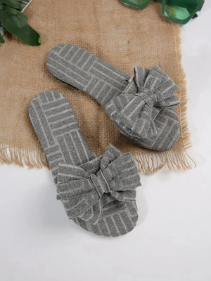 Bow Knot Open Toe Slippers - Makw Official Site