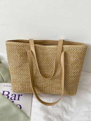Solid Color Woven Tote Bag - Makw Official Site