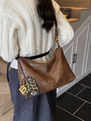 Leather Adjustable Strap Shoulder Bag - Makw Official Site