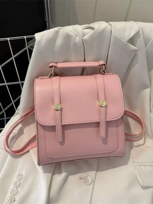 PU Leather Flap Backpack Bag - Makw Official Site