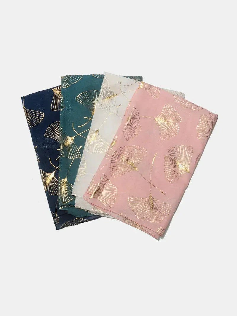 Ginkgo Leaf Polyester Scarf - Makw Official Site