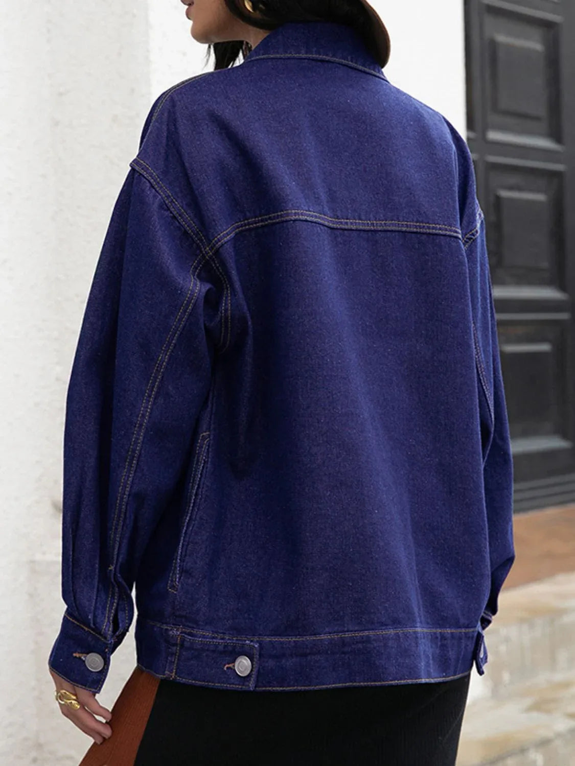 Buttoned Denim Jacket - Makw Official Site