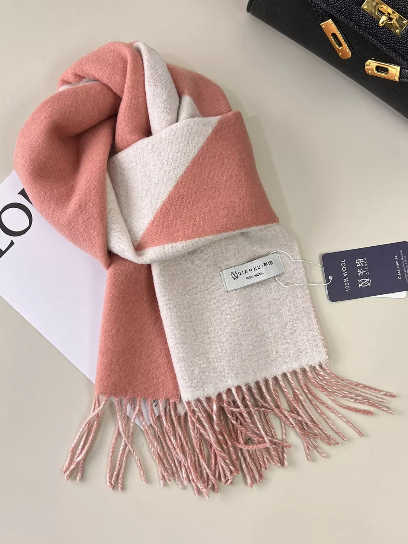 Fringe Color Block Scarf - Makw Official Site