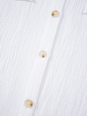 Lace Sleeve Button Down Shirt - Makw Official Site