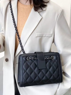 Quilted Chain Strap Shoulder Bag - Makw Official Site