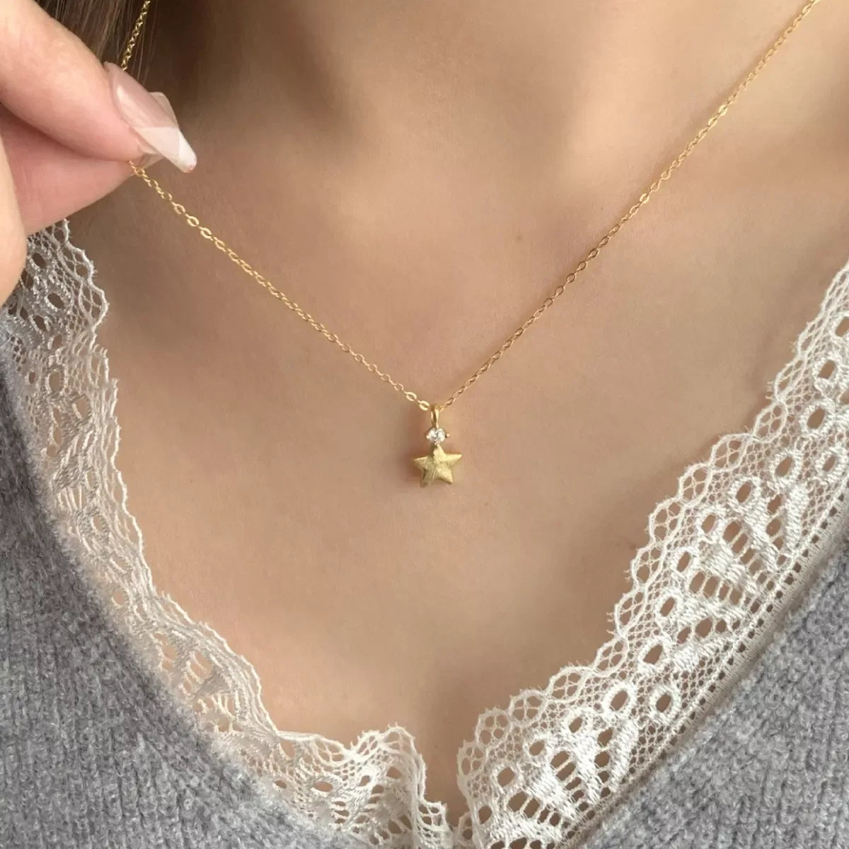 925 Sterling Silver Star Pendant Necklace - Makw Official Site