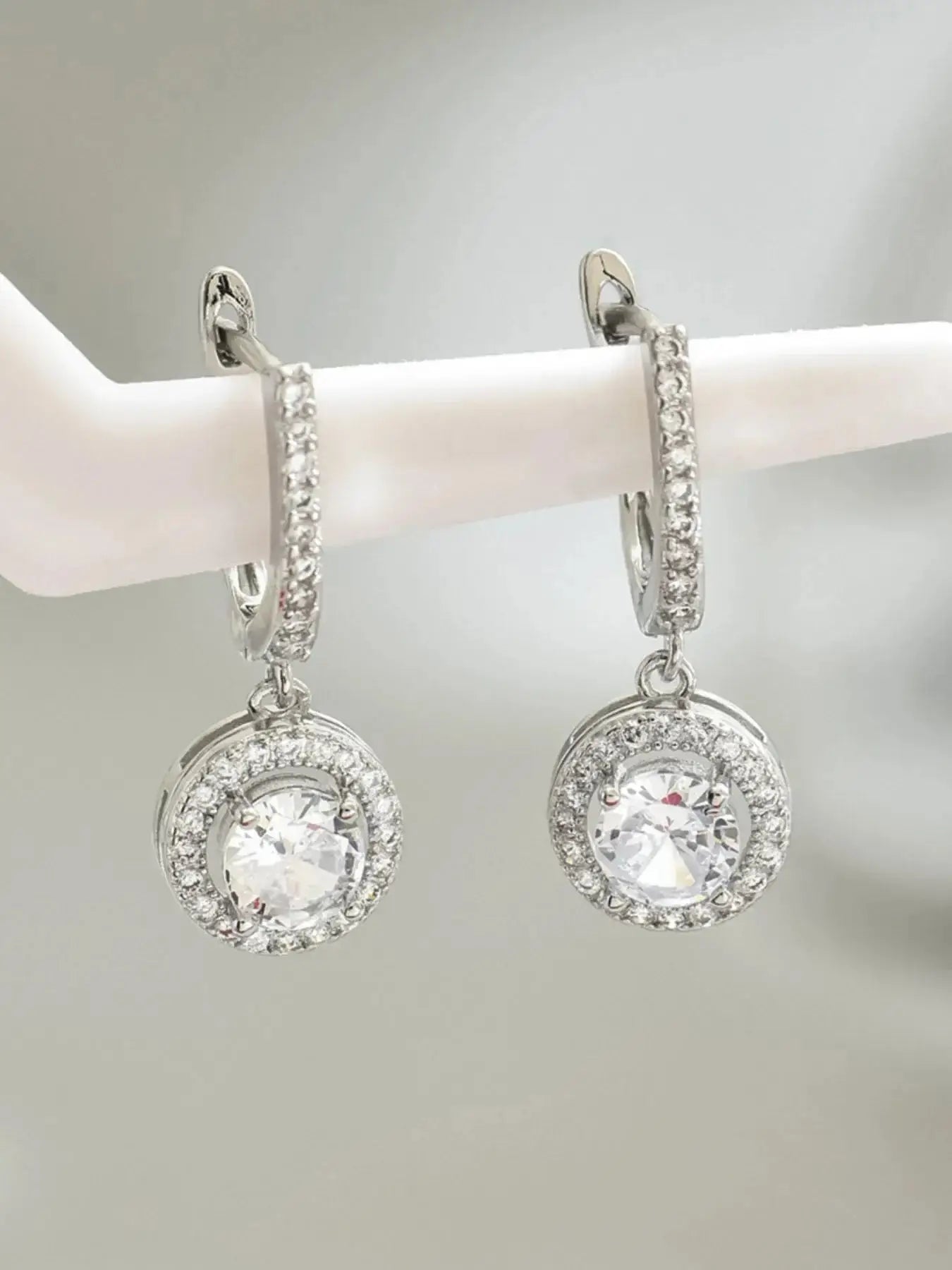 Stainless Steel Zircon Drop Earrings - Makw Official Site