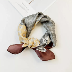 Printed Silk Square Scarf - Makw Official Site