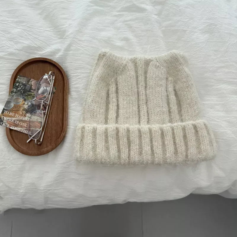 Cute Cat Ear Knitted Beanie Hat - Makw Official Site
