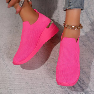 Mesh Round Toe Wedge Athletic - Makw Official Site