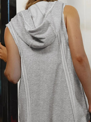 Half Zipped Hooded Sleeveless Romper - Makw Official Site