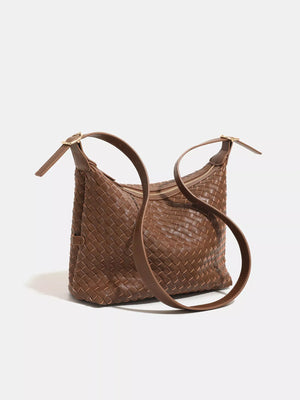 Woven PU Leather Shoulder Bag - Makw Official Site