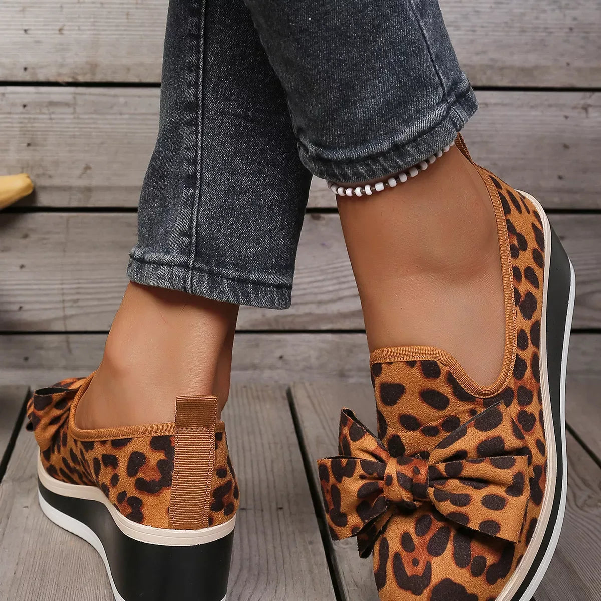Leopard Print Platform Loafers - Makw Official Site