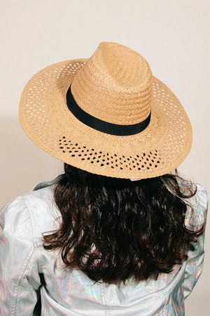 Fame Basket Weave Straw Sun Hat - Makw Official Site
