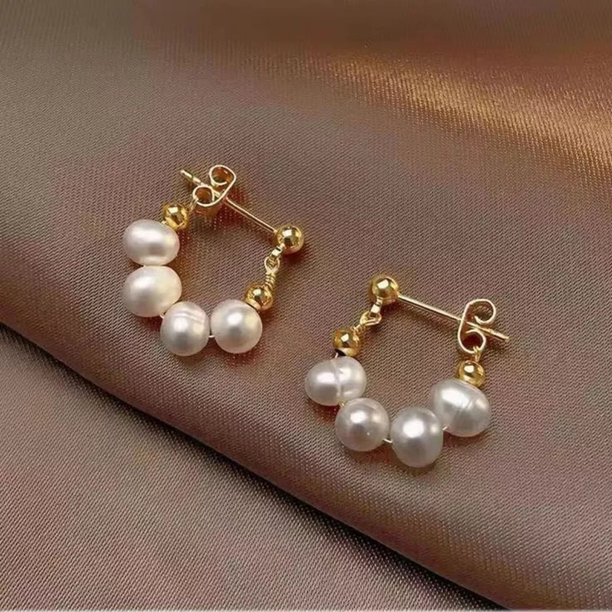 Freshwater Pearl Hoop Earrings - Makw Official Site
