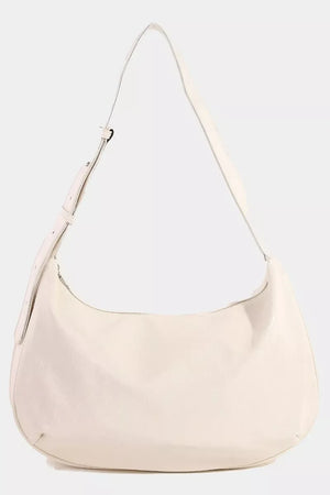 Fame Faux Leather Hobo Crescent Shoulder Bag - Makw Official Site