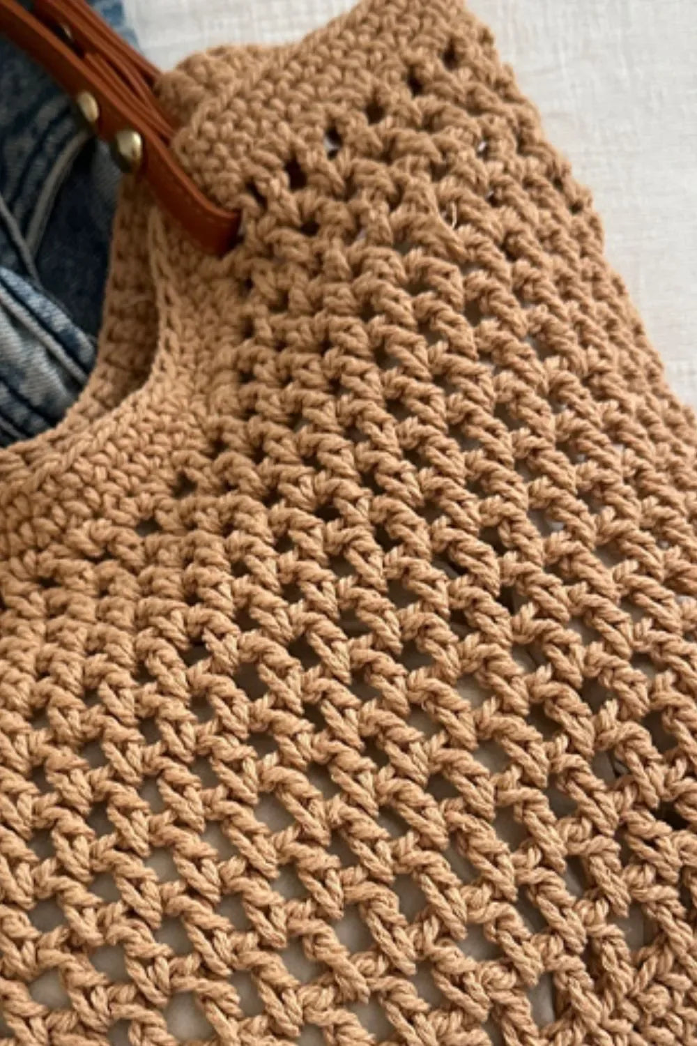 Openwork Woven Tote Bag - Makw Official Site