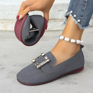 Decor Buckle Round Toe Slip-On - Makw Official Site