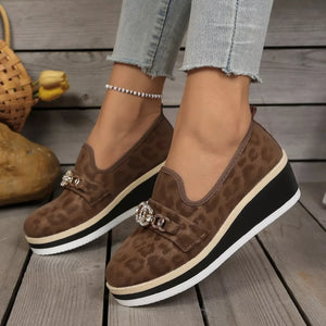 Leopard Print Platform Loafers - Makw Official Site