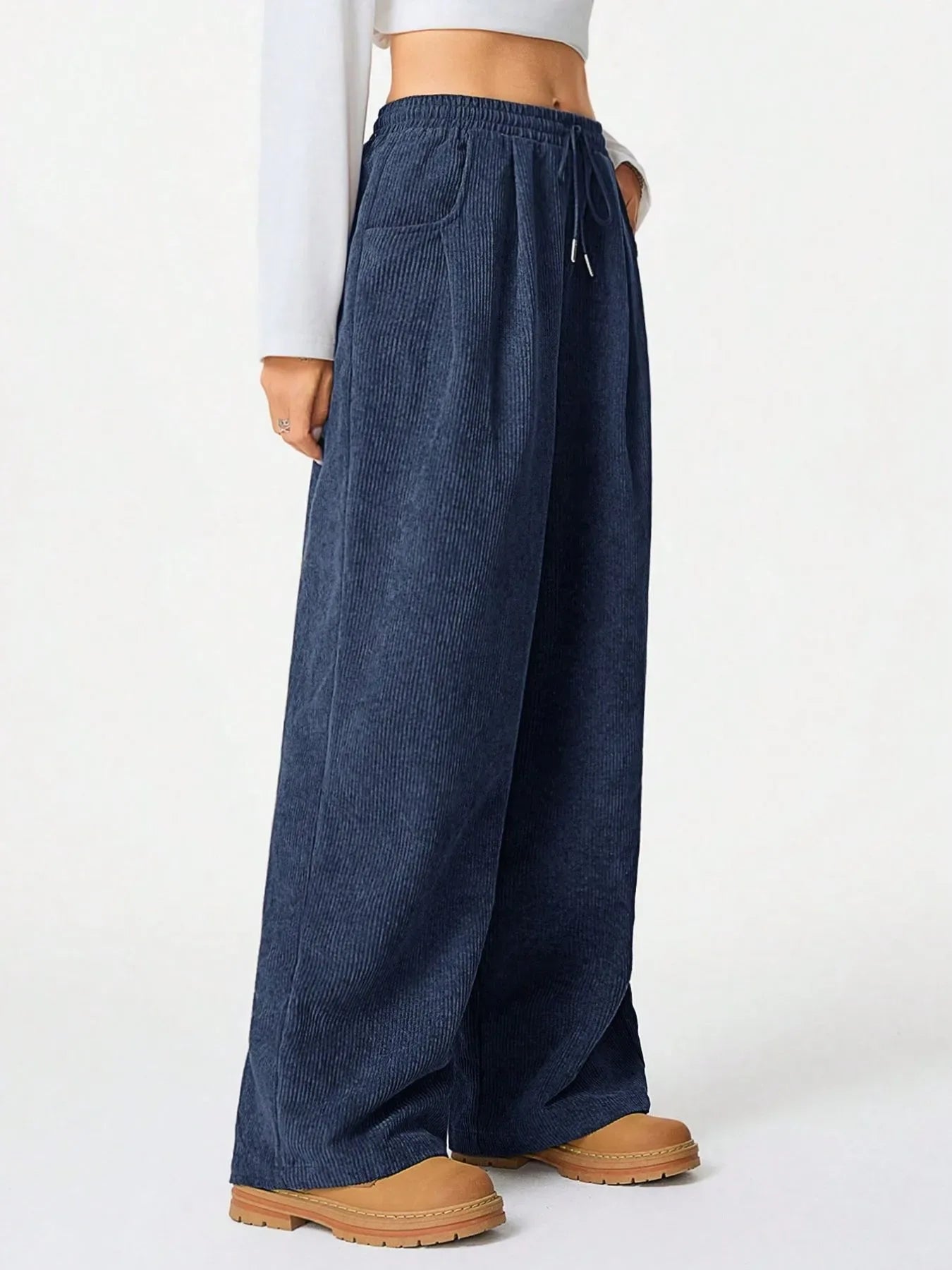 Drawstring Wide Leg Pants - Makw Official Site