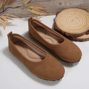 Round Toe Flat Slip-Ons - Makw Official Site