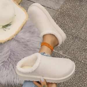 Cozy Plush Lined Platform Slippers - Makw Official Site