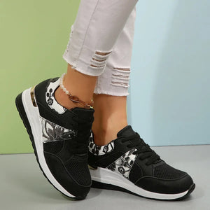 Floral Mesh Wedge Athletic - Makw Official Site