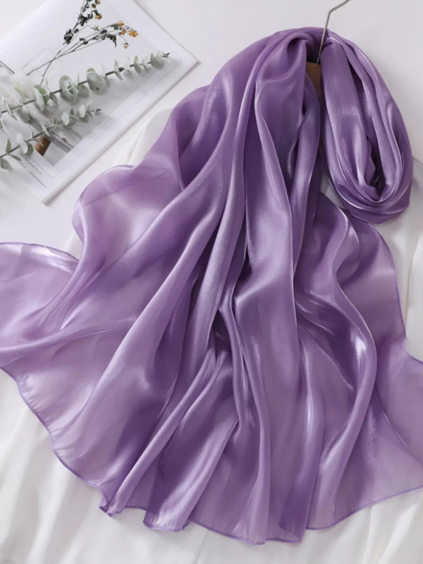Solid Color Organza Scarf - Makw Official Site