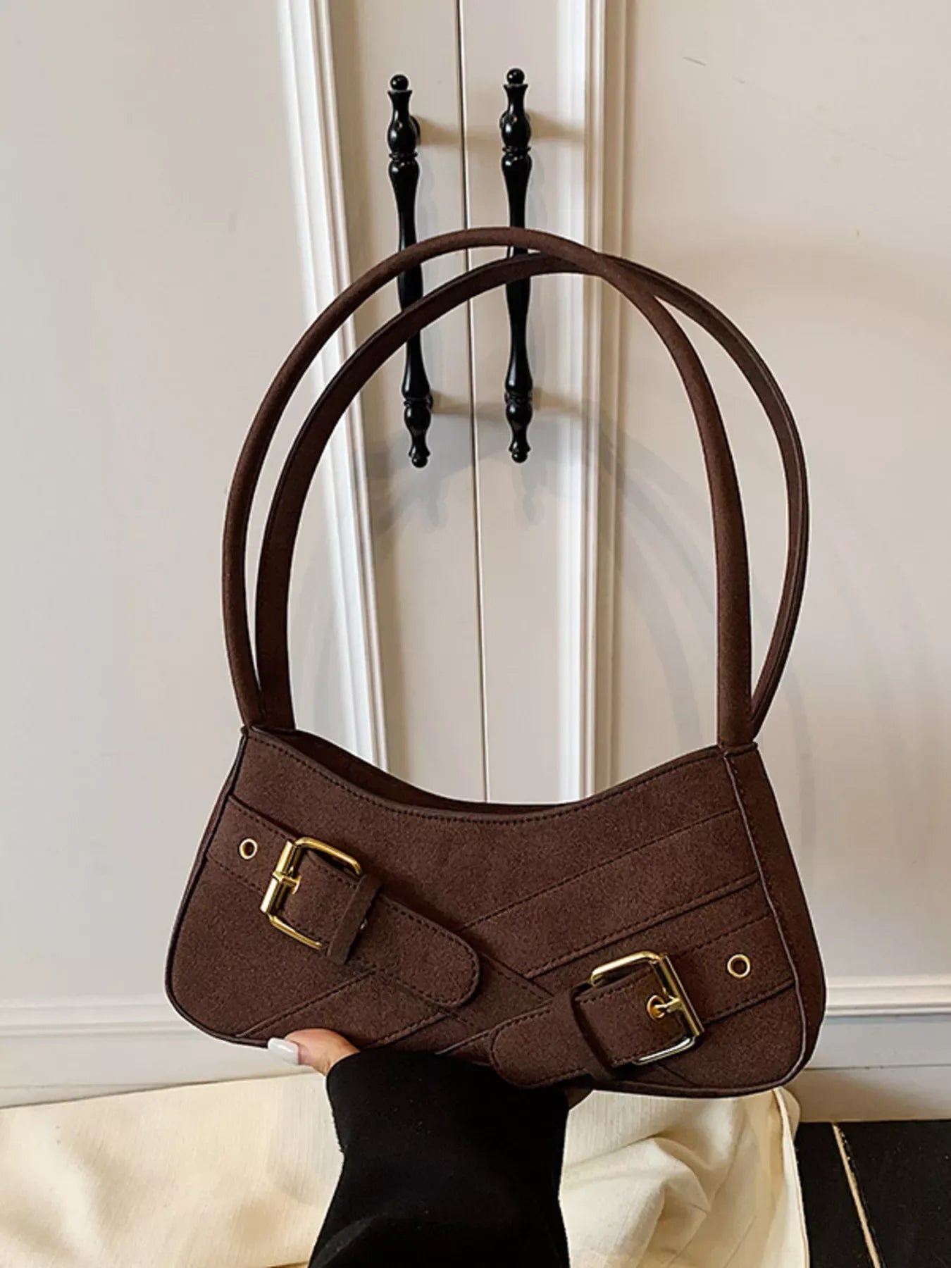 Buckle Decor Shoulder Bag - Makw Official Site