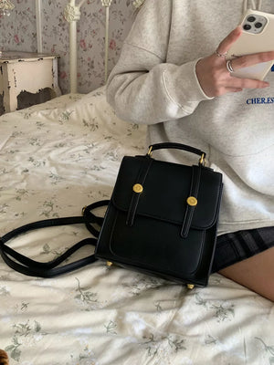 Top Handle Leather Backpack Bag - Makw Official Site