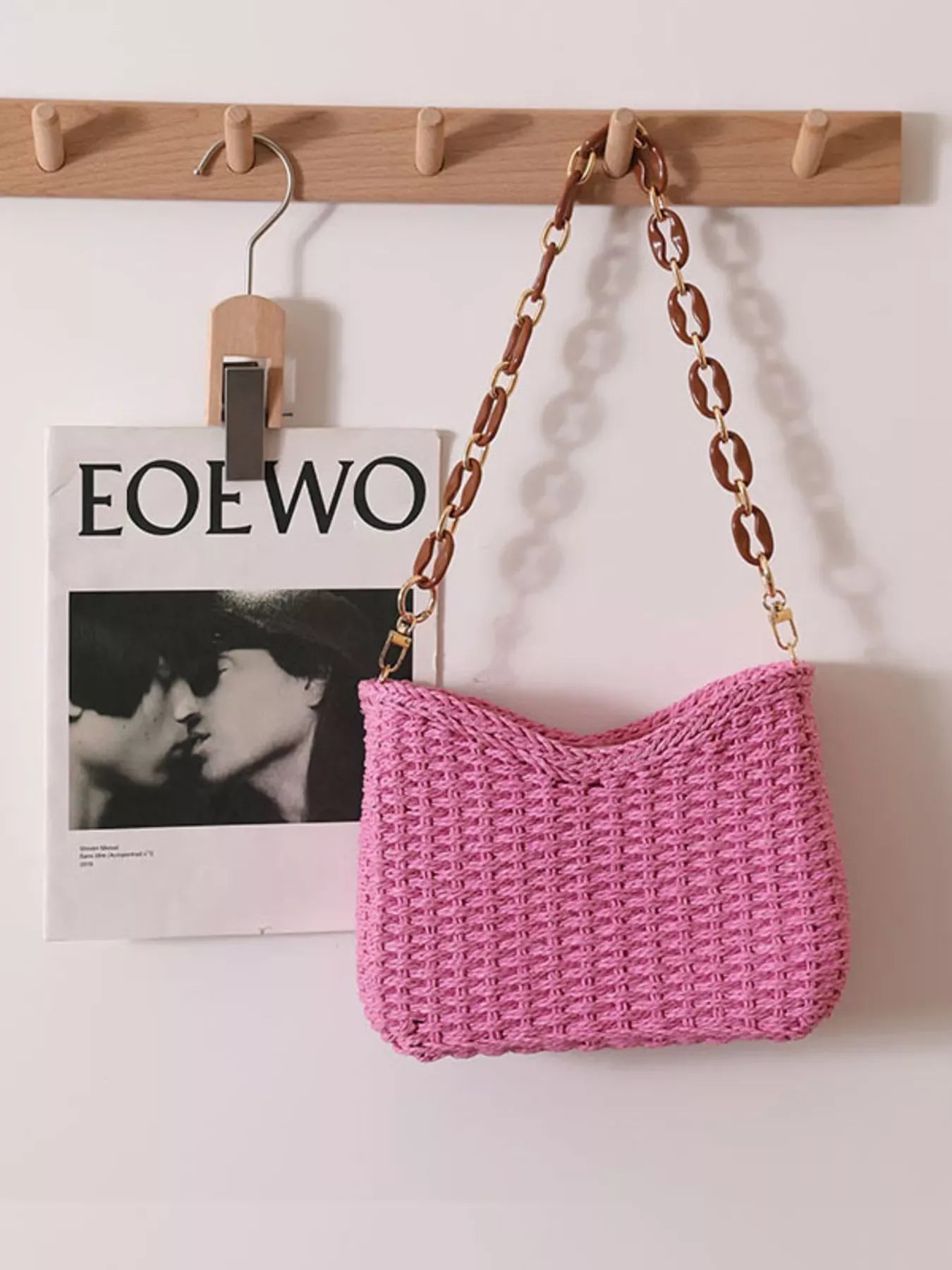Woven Straw Shoulder Bag - Makw Official Site