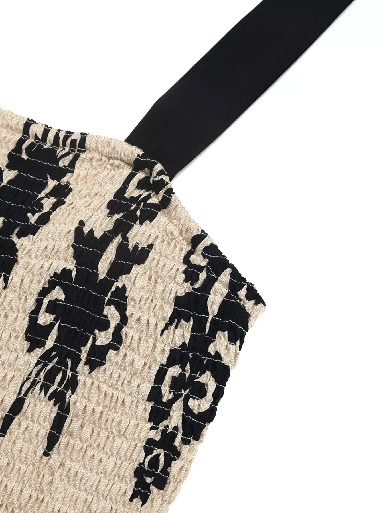 Smocked Wide Strap Tiered Dress - Makw Official Site