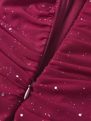 Glitter Tube Mermaid Maxi Dress - Makw Official Site