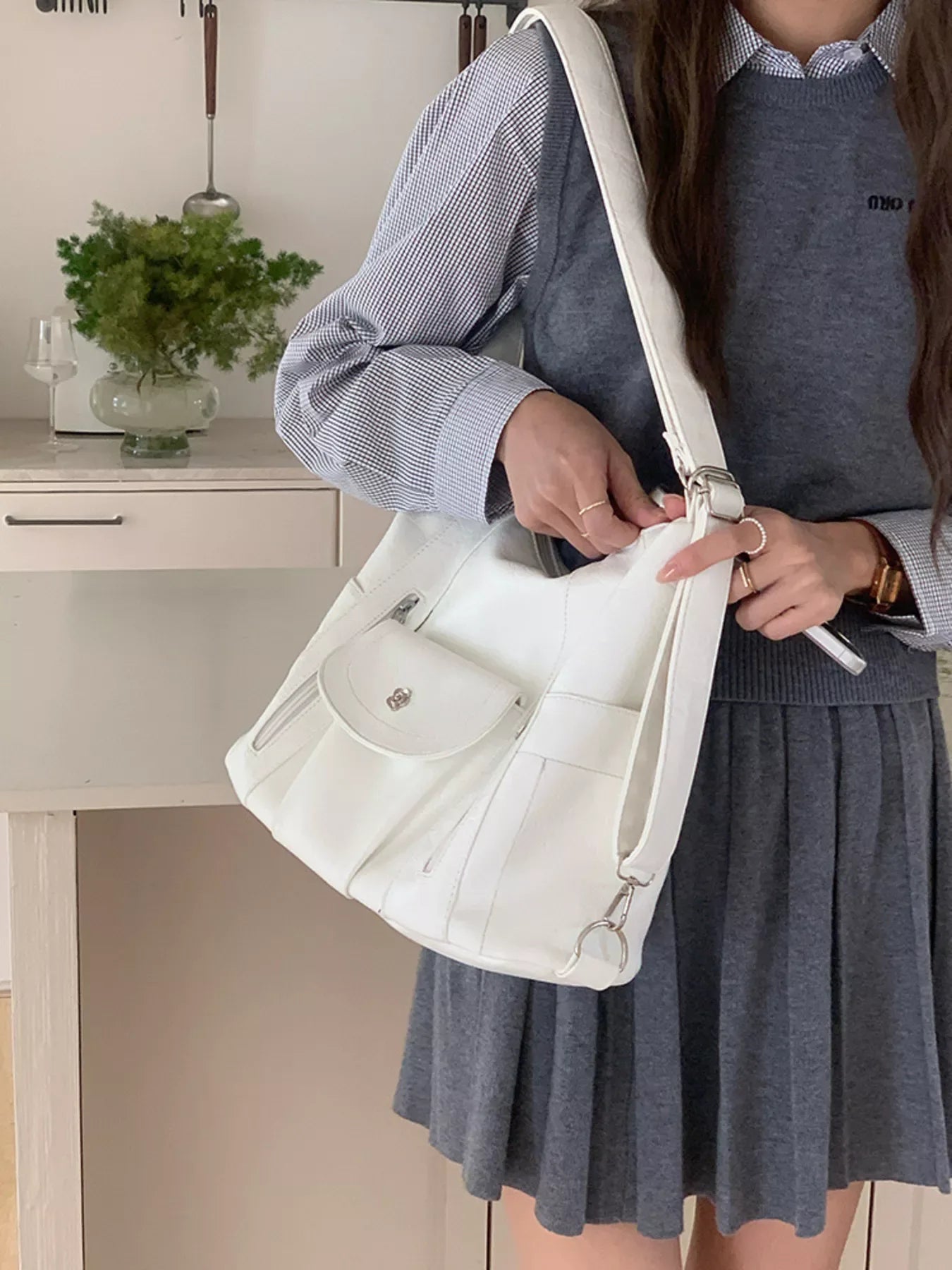 Multiple Pockets Adjustable Strap Shoulder Bag - Makw Official Site