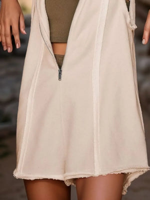 Half Zipped Hooded Sleeveless Romper - Makw Official Site