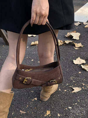 Buckle Decor Shoulder Bag - Makw Official Site