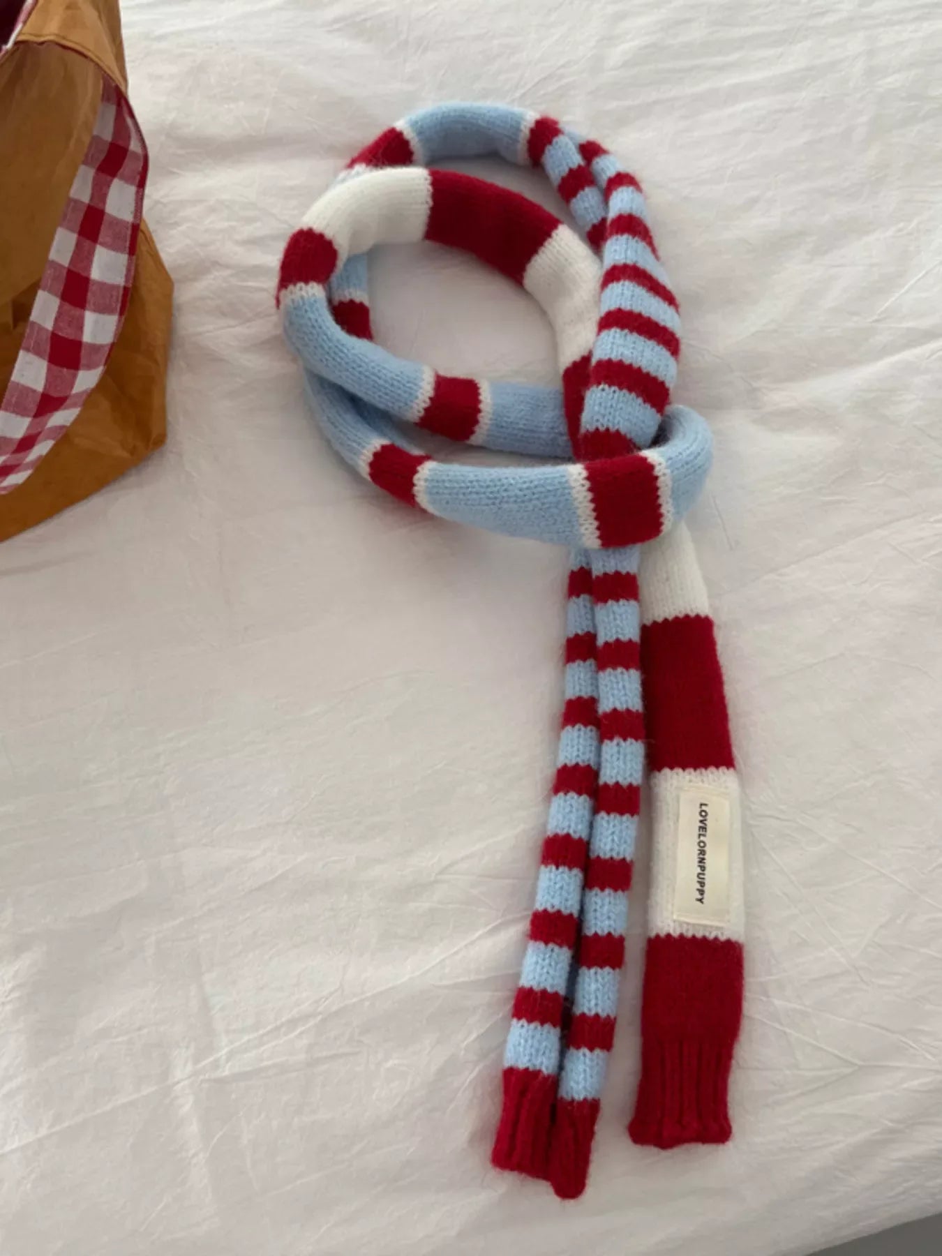 Striped Knitted Warm Scarf - Makw Official Site