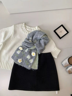 Floral Soft Winter Scarf - Makw Official Site