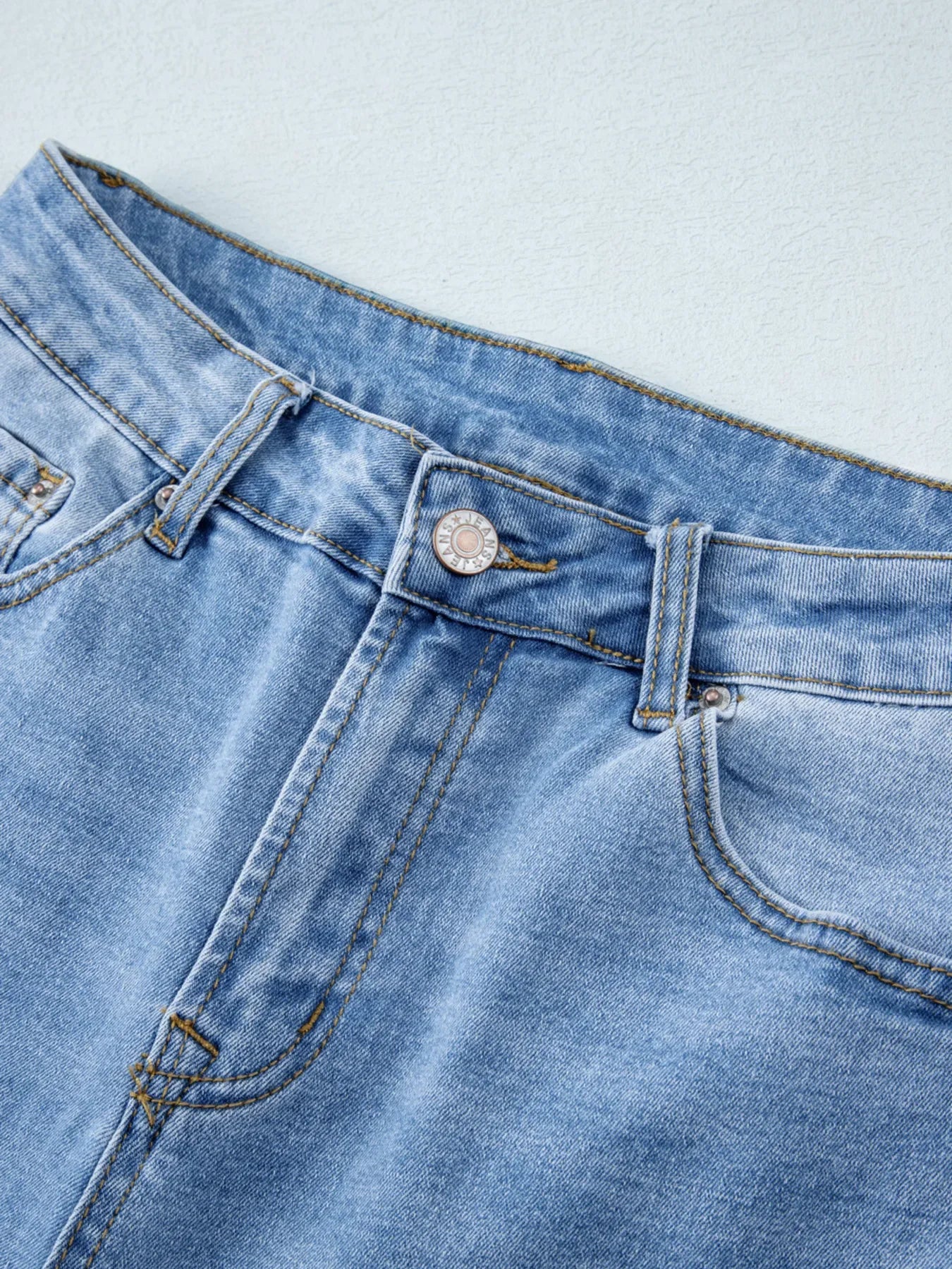 High Waist Wide Leg Washed Jeans - Makw Official Site