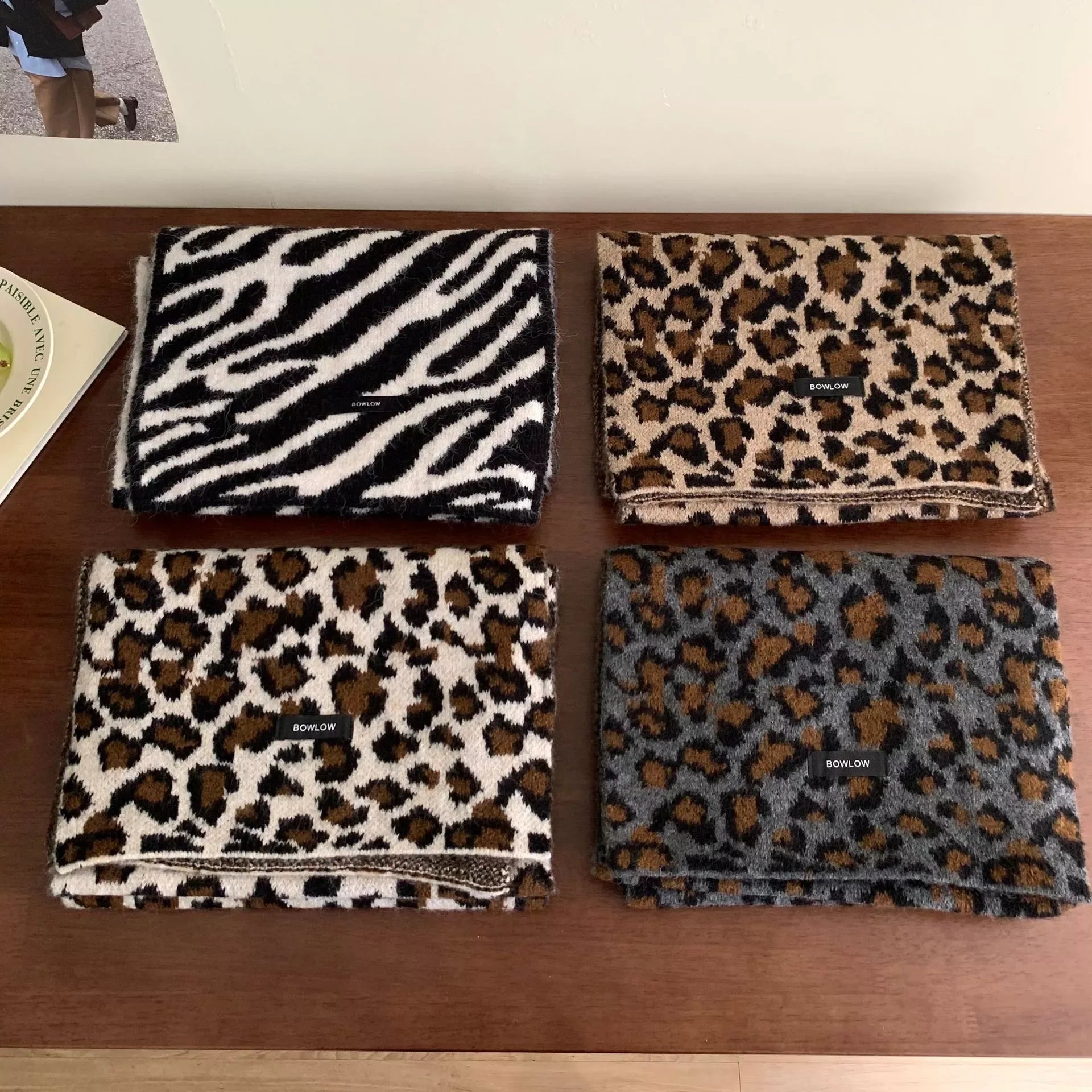 Animal Print Plush Winter Scarf - Makw Official Site