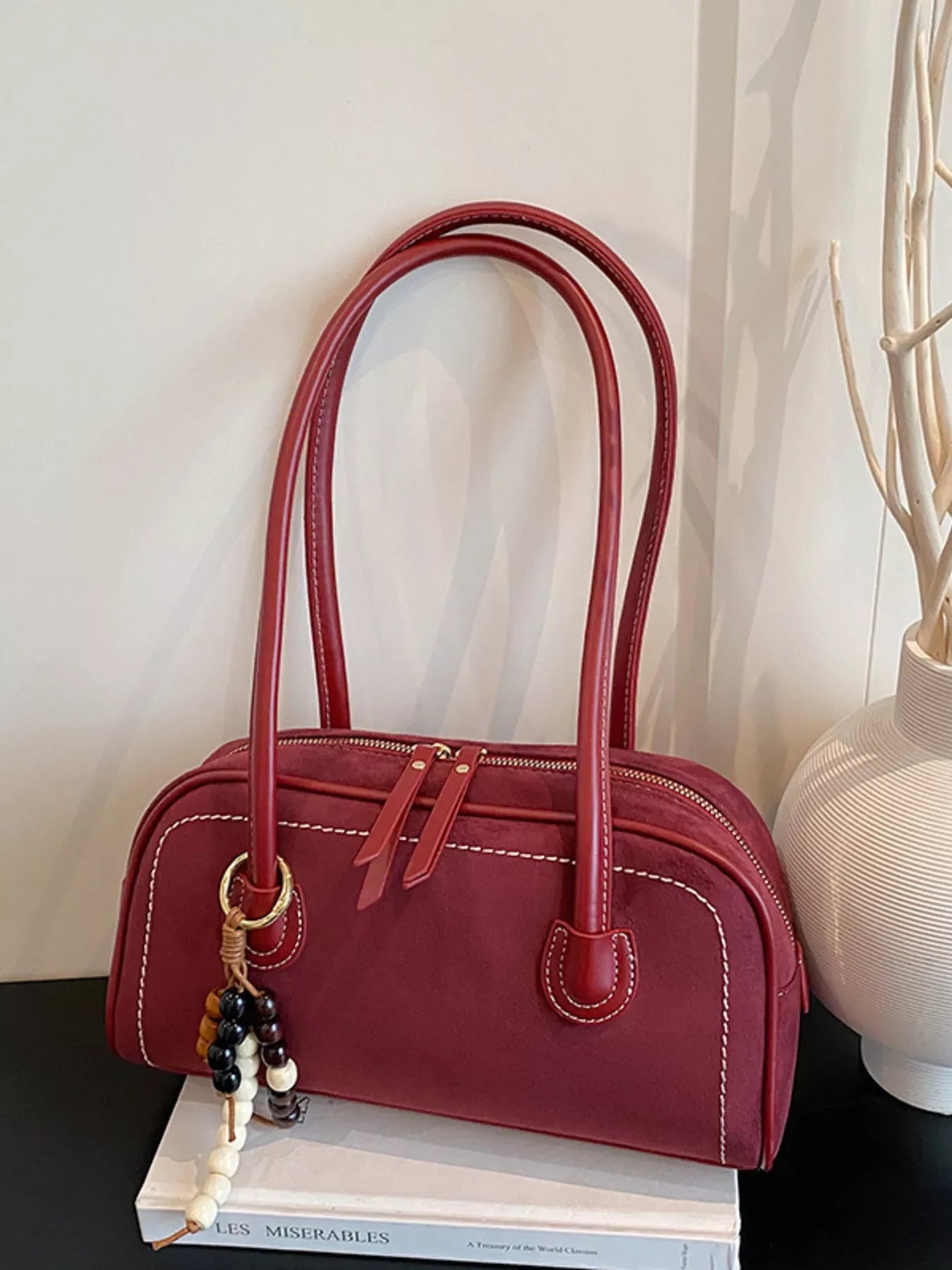 Zipper Closure Shoulder Bag - Makw Official Site