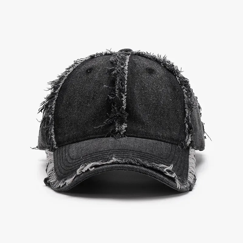 Raw Hem Cotton Baseball Cap - Makw Official Site