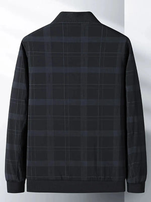 Men's Plus Size Plaid Lightweight Bomber Jacket - Makw Official Site