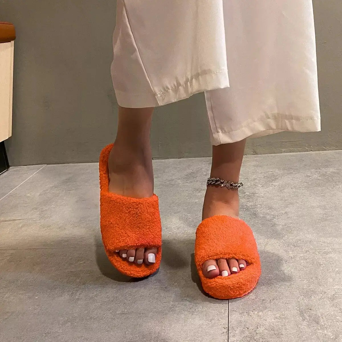 Open Toe Platform Slippers - Makw Official Site