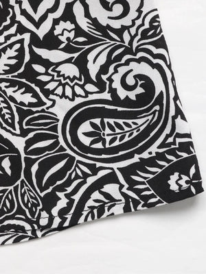 Paisley Print Long Sleeve Midi Dress - Makw Official Site