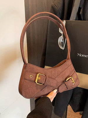 Buckle Decor Shoulder Bag - Makw Official Site