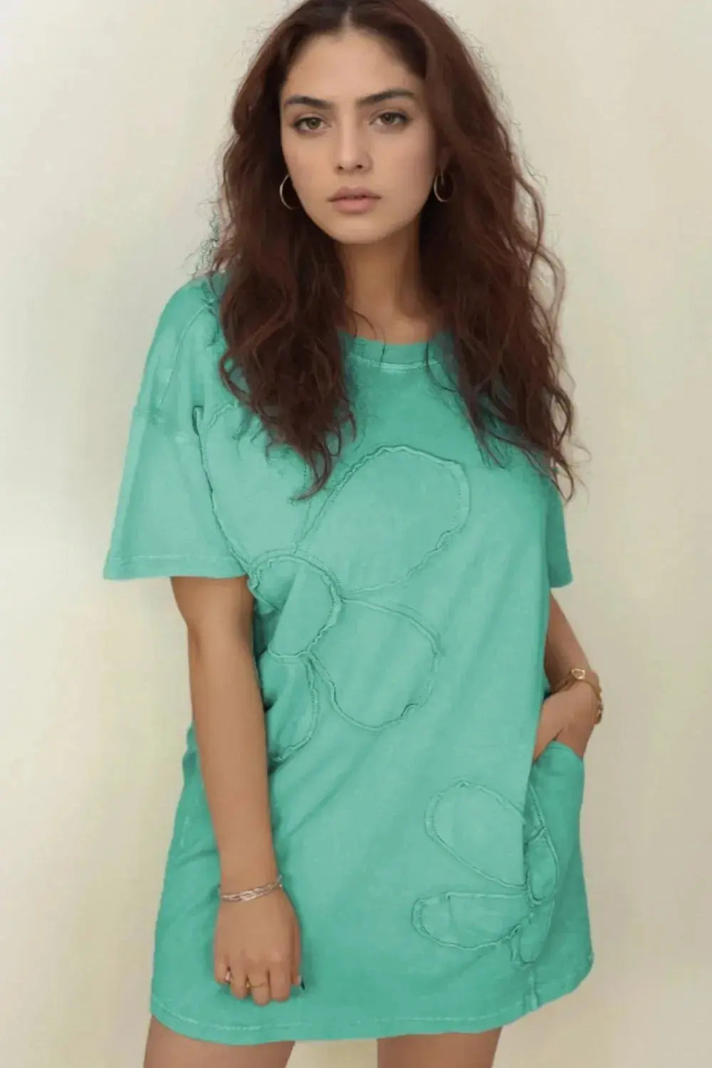 Round Neck Short Sleeve Tee Dress - Makw Official Site
